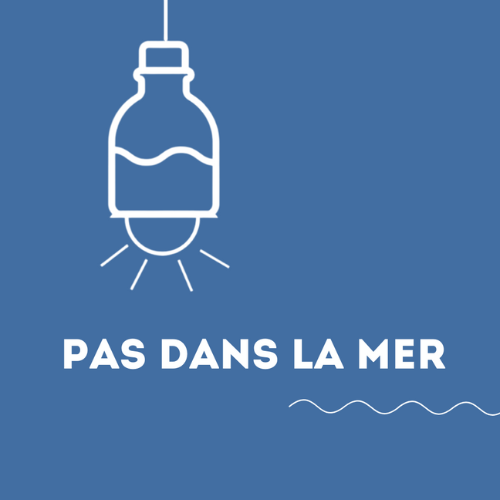 Logo de Pas Dans La Mer, la marque d'une créatrice de luminaires à partir de bouteilles plastique