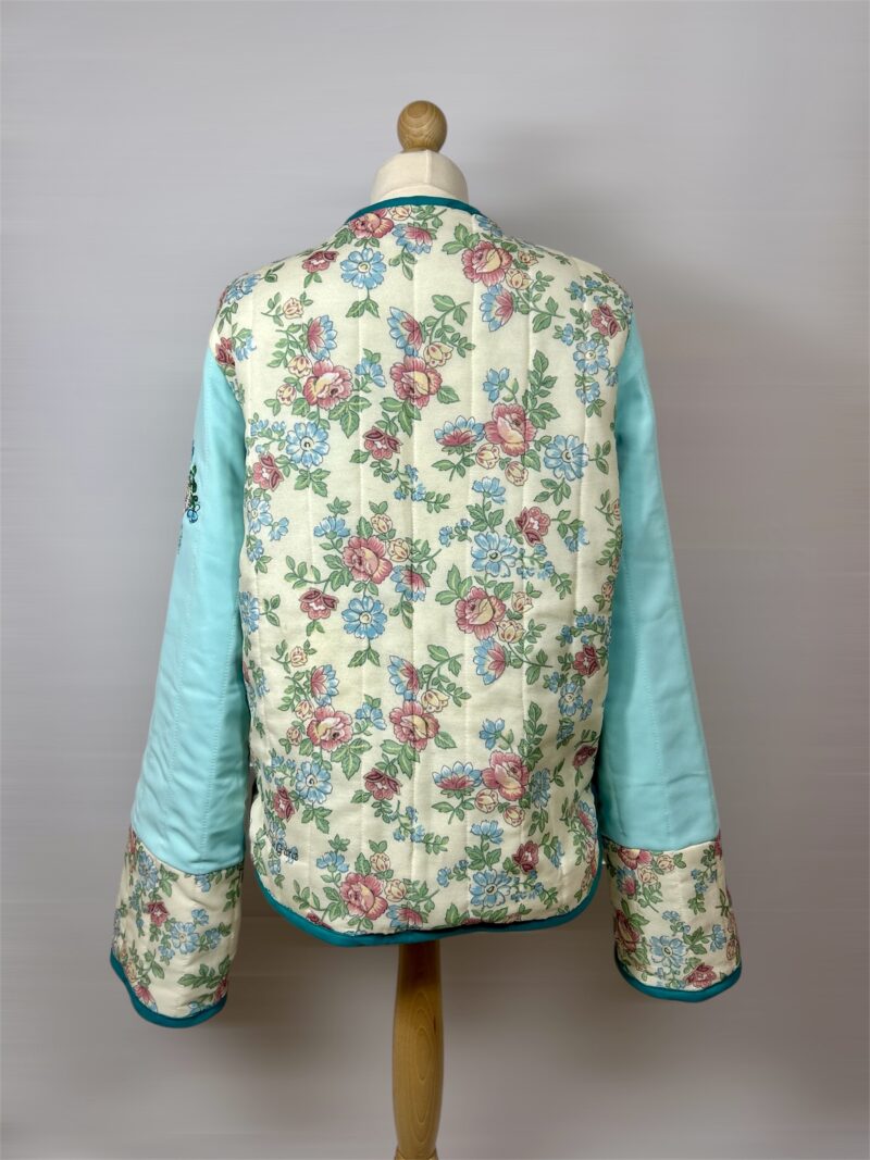 Veste réversible turquoise et fleurs Naray – Image 2