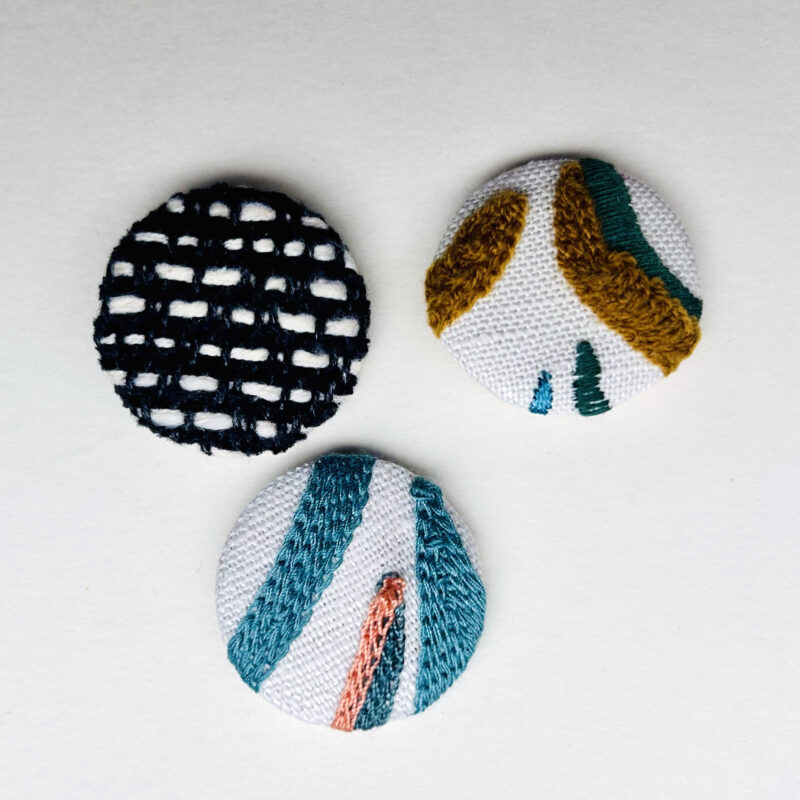 Trio de broches upcyclées