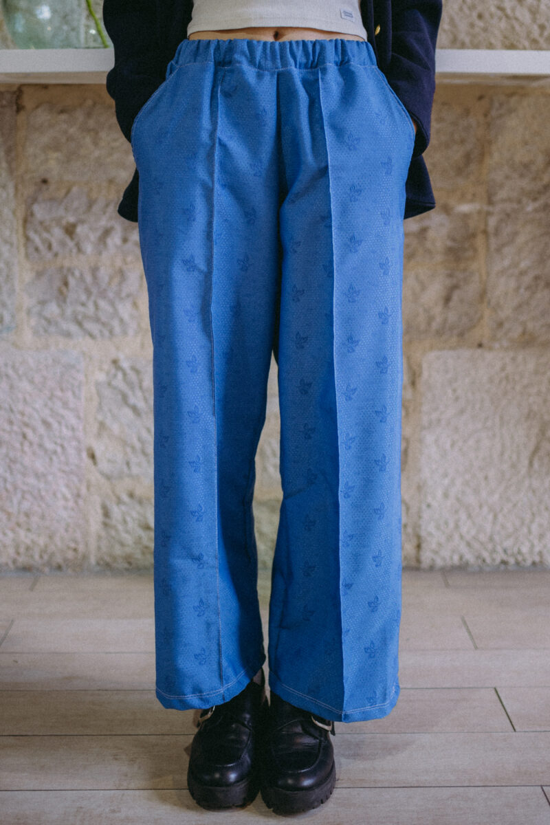 pantalon large upcyclé avec un rideau fait en France