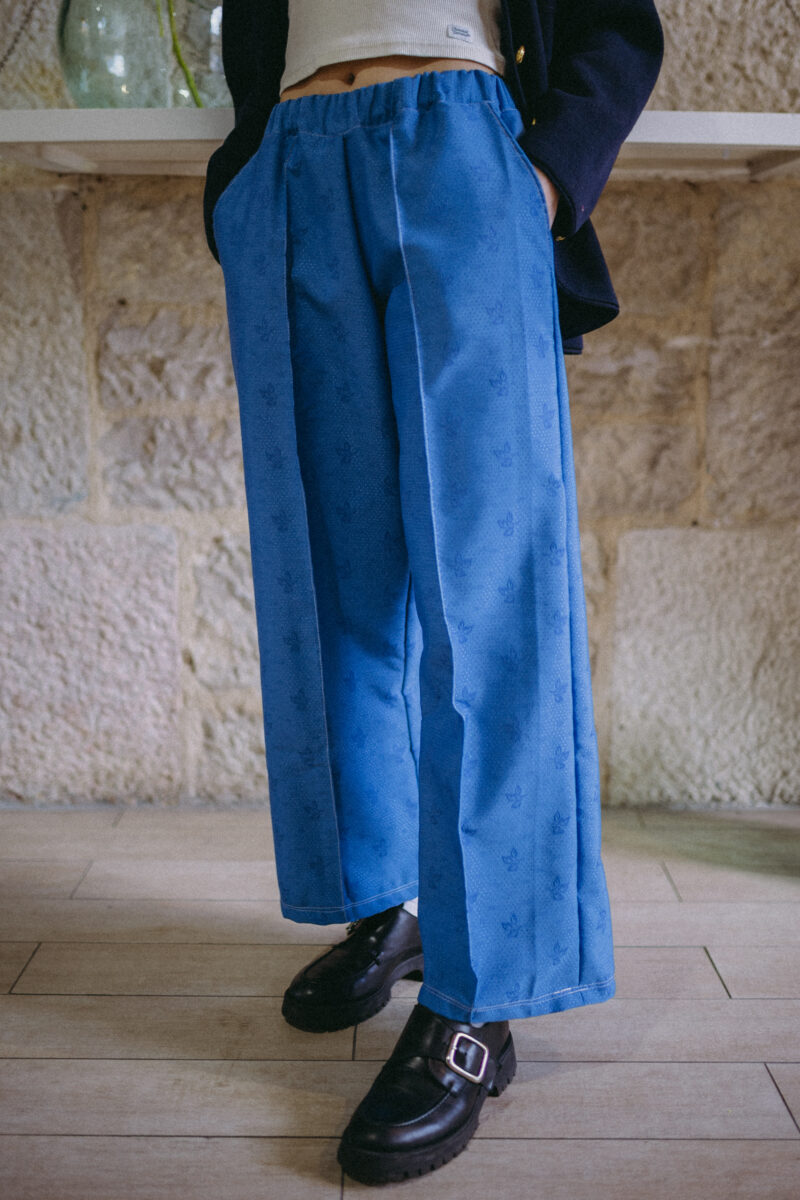 Pantalon femme upcyclé bleu – Image 4