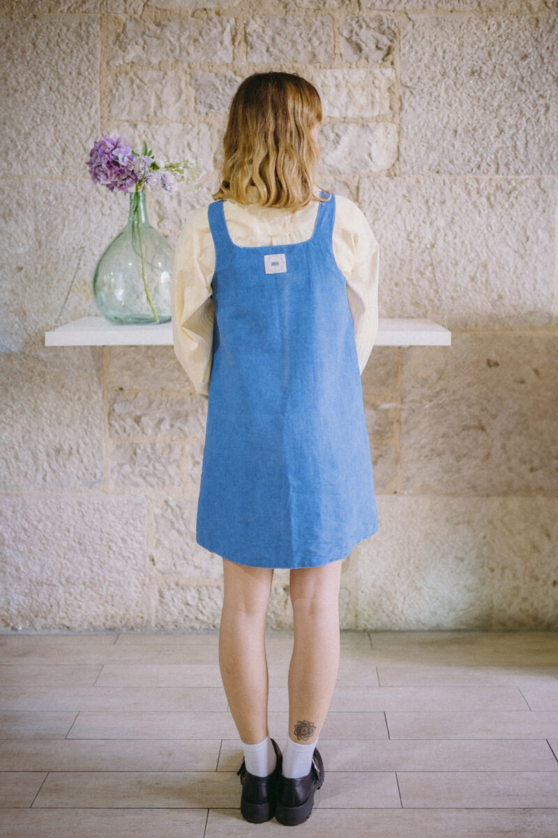 Robe en coton upcyclé avec des draps faite en France