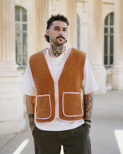 gilet en laine upcyclé fait en France