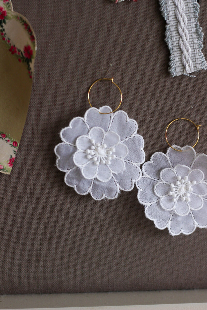 Boucles d'oreilles fleurs de dentelle